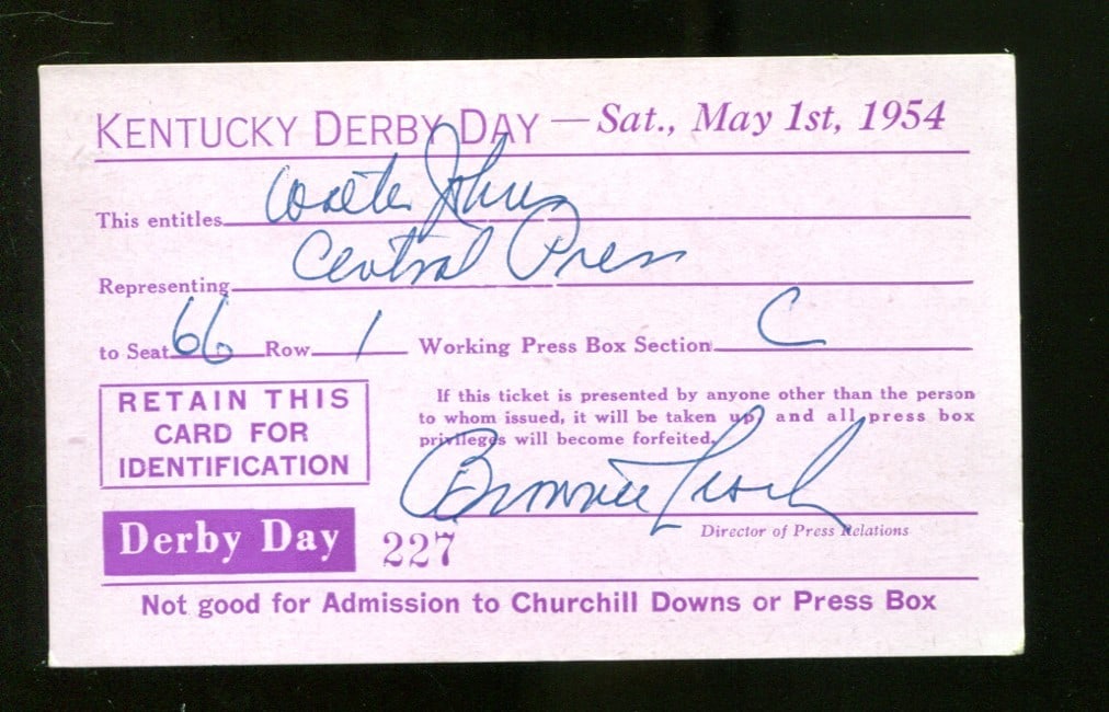 1954 Kentucky Derby Original Ticket Stub May 1 1954 Racing Memorabilia (1 of 2)