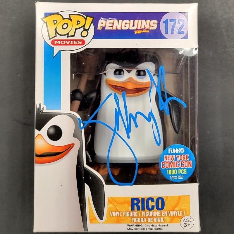 Jeffrey Katzenberg Signed Penguins of Madagascar Funko Pop 1000 pc Beckett Authenticated: Jeffrey Katzenberg Signed Penguins of Madagascar Funko Pop 1000 pc Beckett Authenticated This Funko Pop figure features Jeffrey Katzenberg's signature and is based on the animated film "Penguins of Ma
