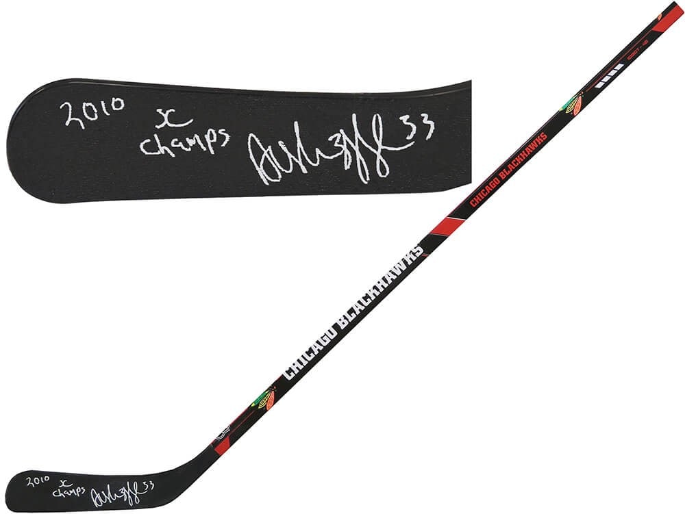 Dustin Byfuglien Signed Chicago Blackhawks 48 Inch Hockey Stick 2010 Champs COA: Dustin Byfuglien Signed Chicago Blackhawks 48 Inch Hockey Stick 2010 Champs COA This is a 48-inch full-size hockey stick signed by NHL player Dustin Byfuglien, featuring the Chicago Blackhawks logo an