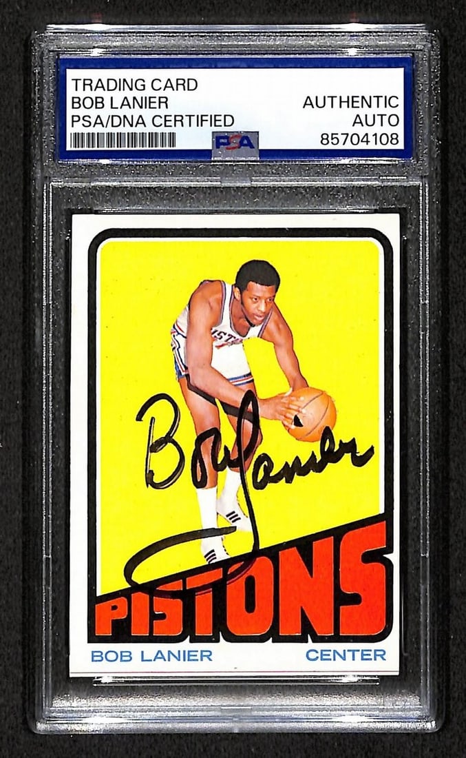 Bob Lanier Autographed 1972 Topps Basketball Card 80 PSA DNA Authenticated (1 of 2)