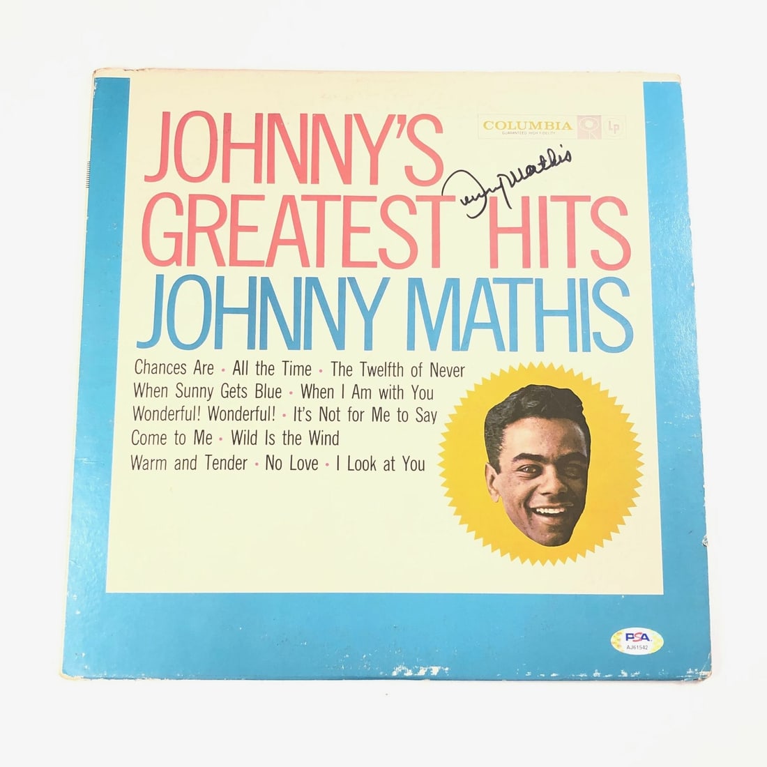Johnny Mathis Signed LP Vinyl Johnny's Greatest Hits PSA/DNA Authenticated (1 of 8)