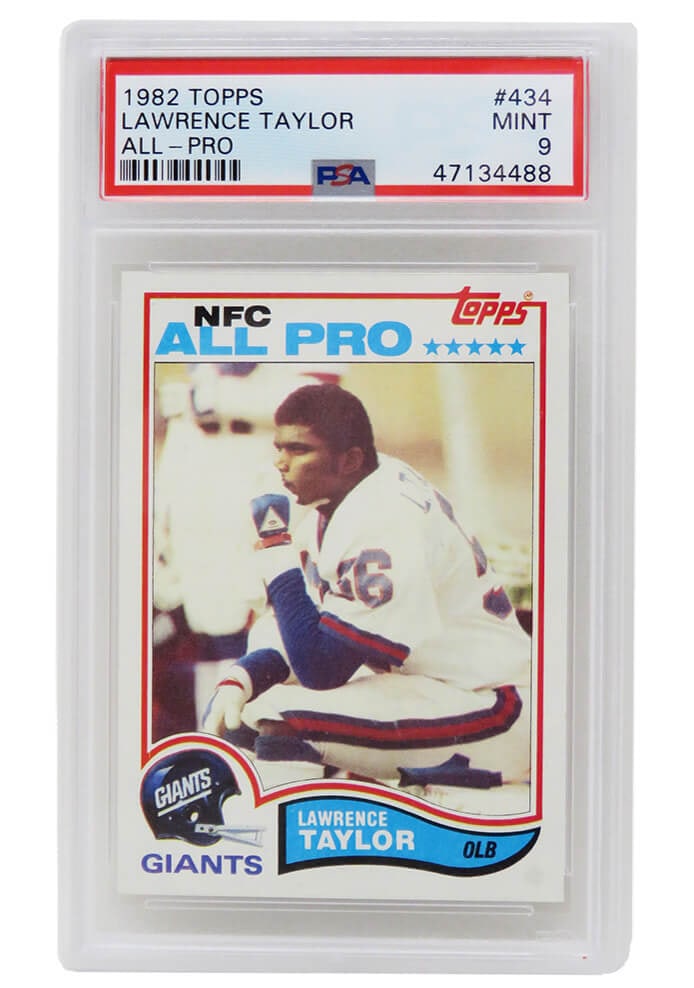 Lawrence Taylor 1982 Topps #434 Rookie Card PSA 9 Mint NFL: Lawrence Taylor 1982 Topps #434 Rookie Card PSA 9 Mint NFL This listing features a 1982 Topps #434 rookie card of Lawrence Taylor, a legendary player for the New York Giants. The card is encapsulated