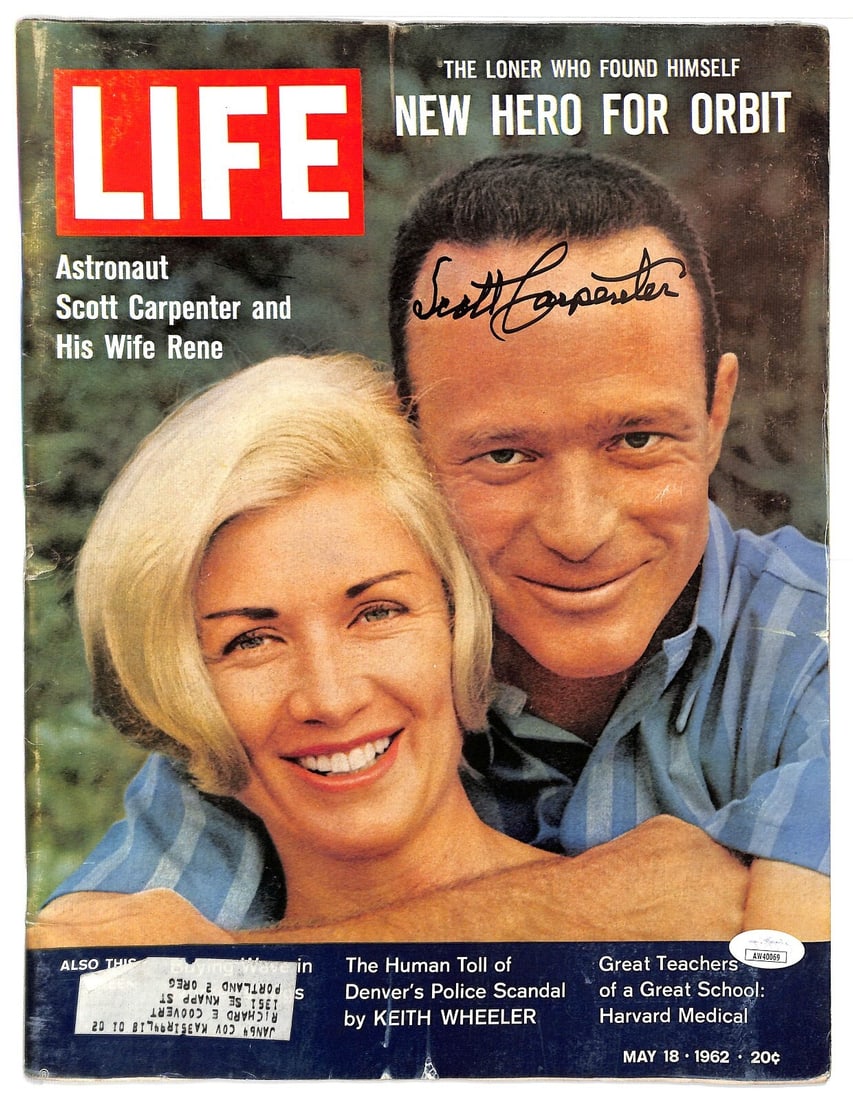 Scott Carpenter Signed Life Magazine JSA Authenticated Original Issue (1 of 2)