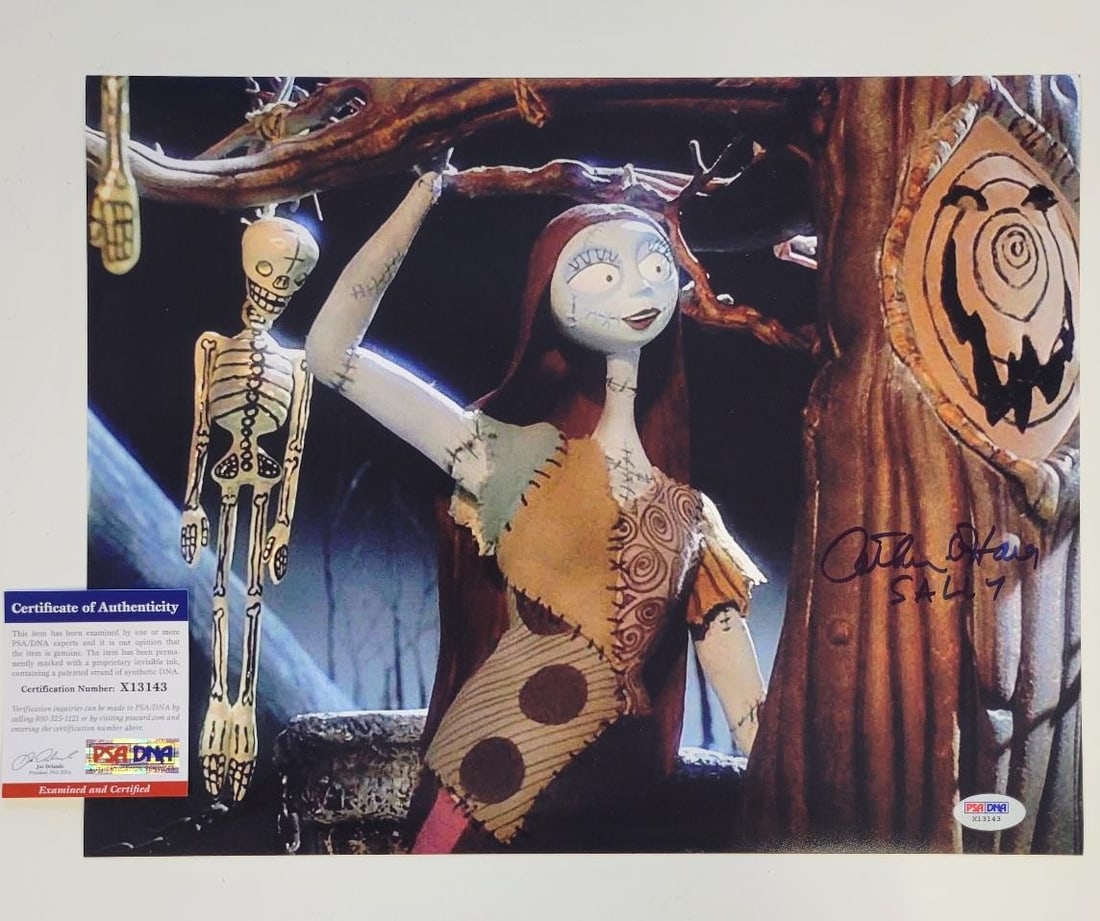 Catherine O'Hara Signed 11x14 Sally Photo Nightmare Before Christmas PSA: Catherine O'Hara Signed 11x14 Sally Photo Nightmare Before Christmas PSA This is an original 11x14 photograph from Disney's beloved movie, "The Nightmare Before Christmas," featuring the signature of