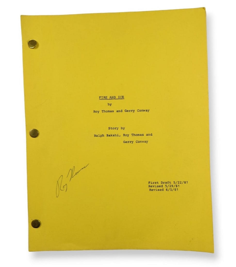 Roy Thomas Signed Fire and Ice Movie Script JSA Authenticated (1 of 4)