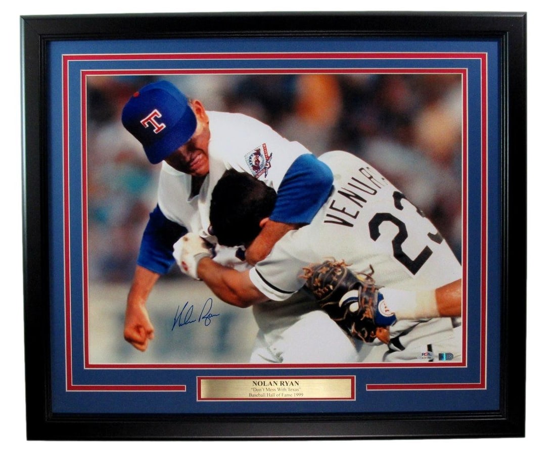 Framed 16x20 Photo Signed by Nolan Ryan Texas Rangers PSA/DNA Authenticated (1 of 4)