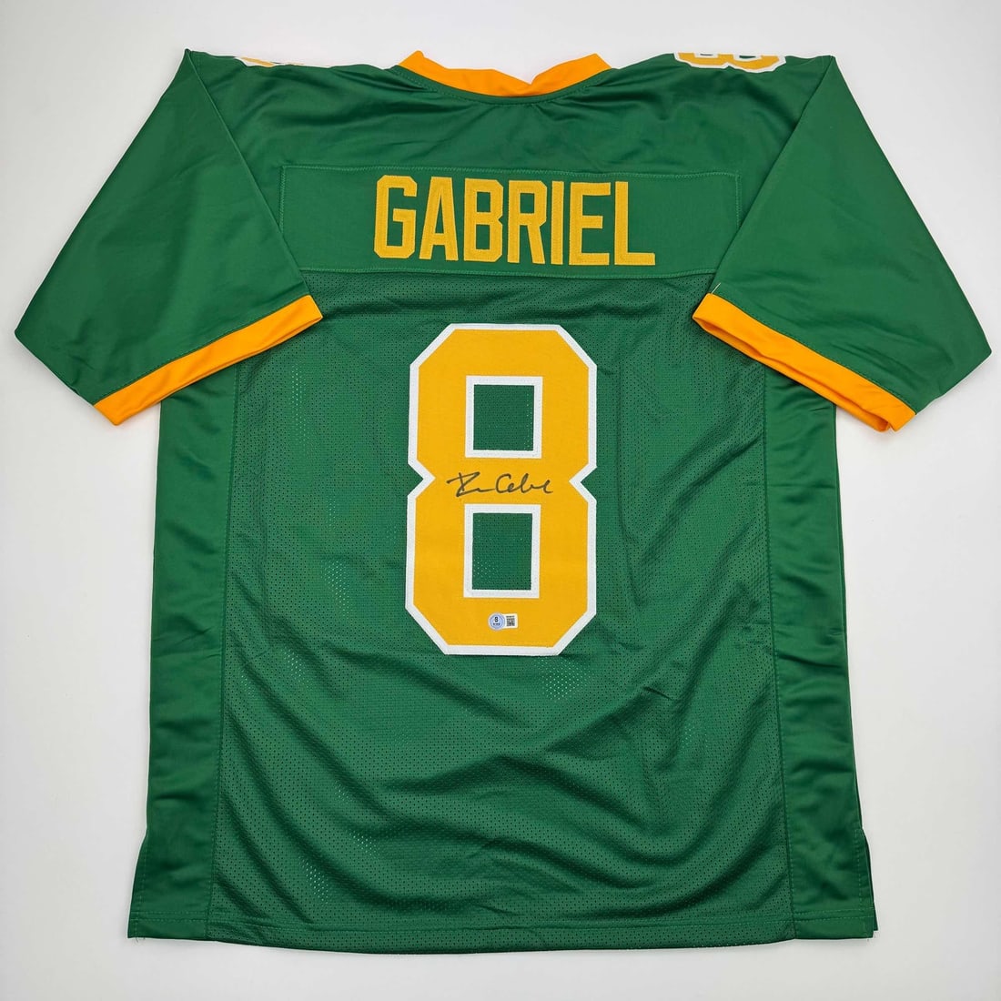 Dillon Gabriel Signed Oregon Ducks Green College Football Jersey BAS COA: Dillon Gabriel Signed Oregon Ducks Green College Football Jersey BAS COA Enhance your collection with this autographed Dillon Gabriel Oregon Ducks green college football jersey. This custom jersey fea