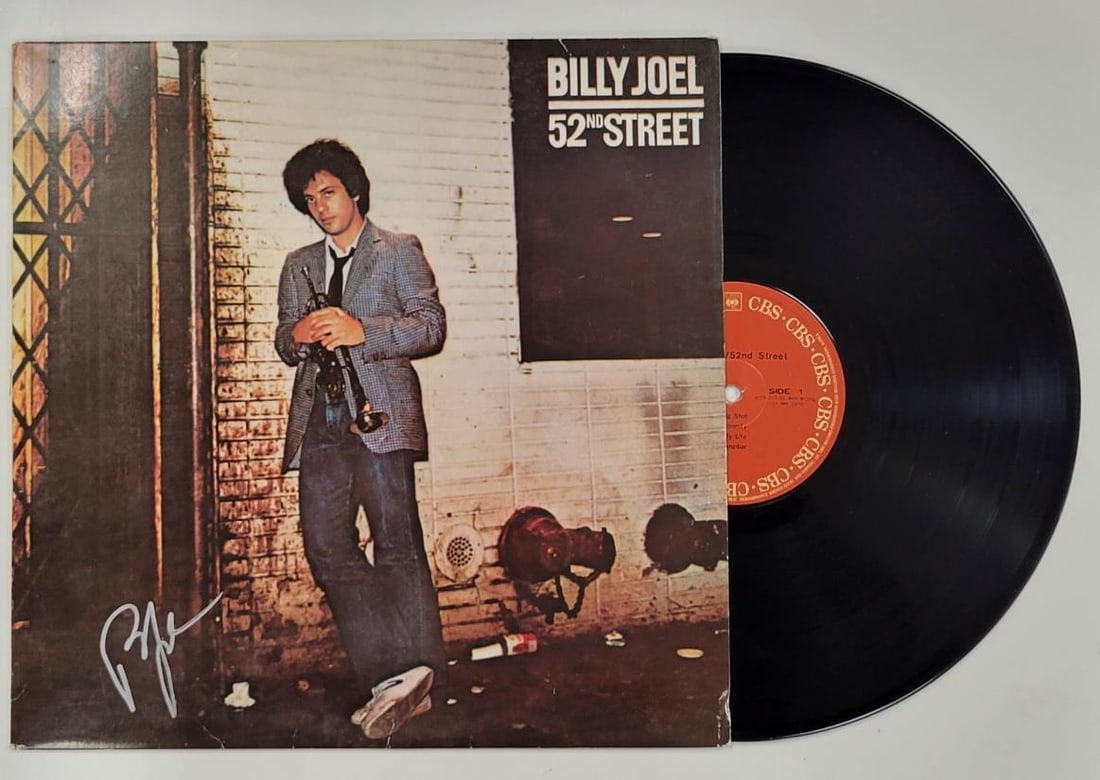 52nd Street Album Cover Hand Signed by Billy Joel with Beckett Authentication (1 of 4)