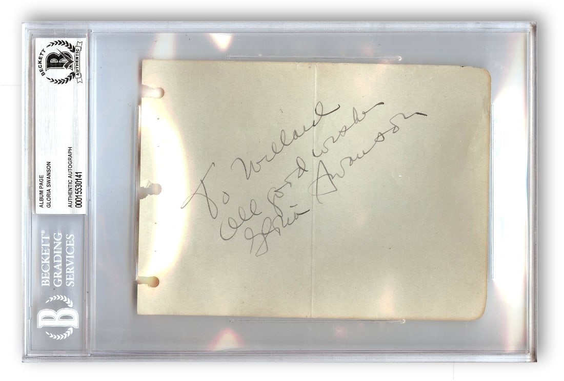 Gloria Swanson Autographed Cut Signature Beckett Authenticated 6 x 9 (1 of 1)