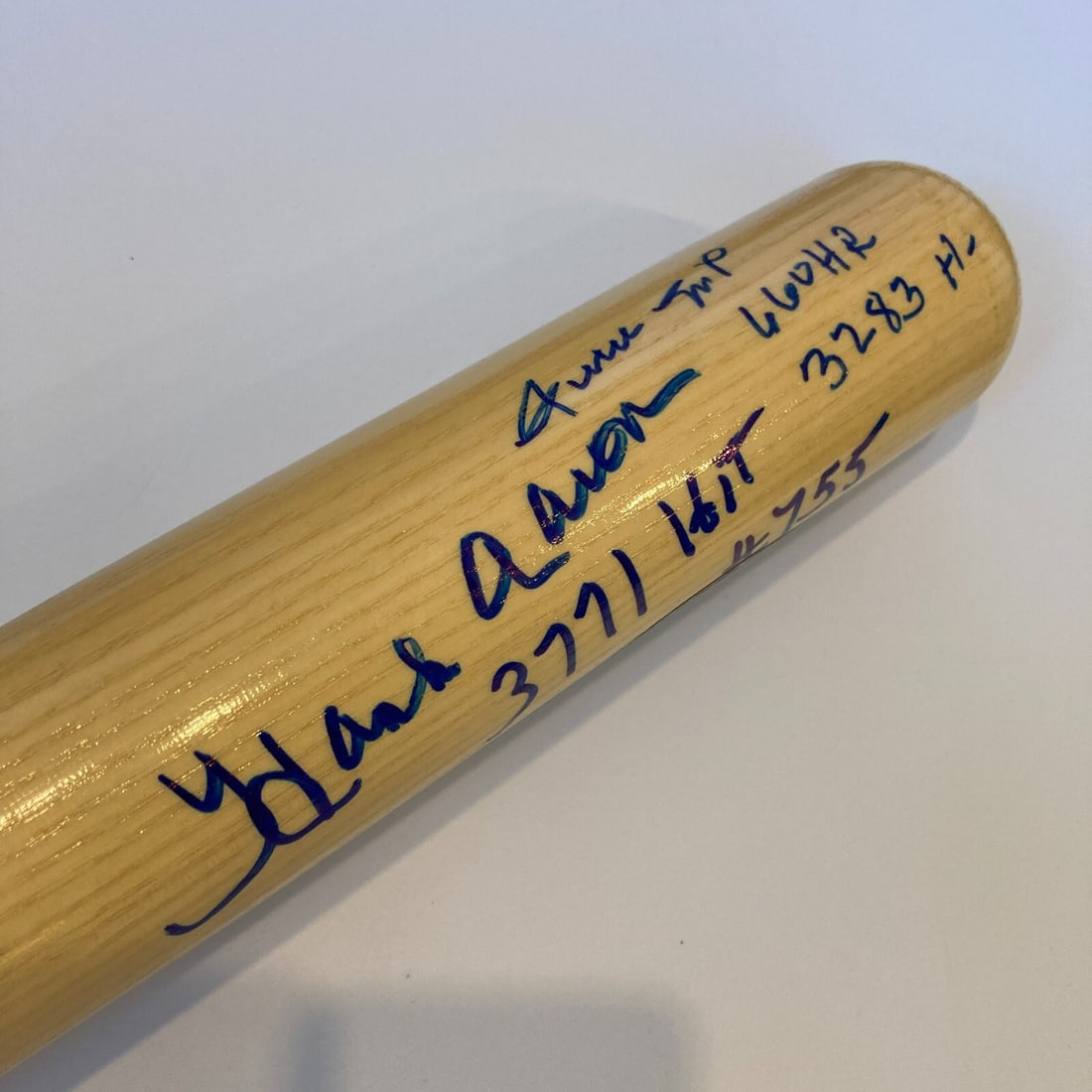 Willie Mays Hank Aaron Signed Commemorative Bat JSA COA 660 HR 755 HR 3283 Hits 3771 Hits (1 of 8)