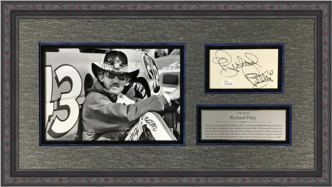 Richard Petty Signed Display Custom Framed JSA Authenticated 24 x 14 (1 of 5)