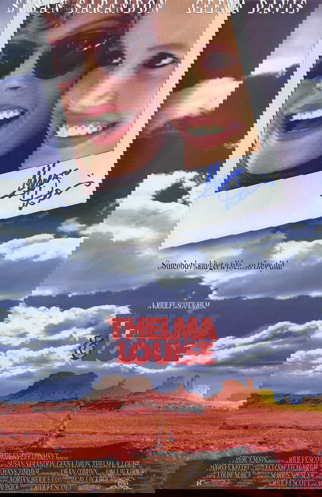 Geena Davis Signed Thelma & Louise 11x17 Original Movie Poster COA: Geena Davis Signed Thelma & Louise 11x17 Original Movie Poster COA This original 11x17 movie poster features Geena Davis's signature from the iconic film Thelma & Louise. The poster is authenticated b