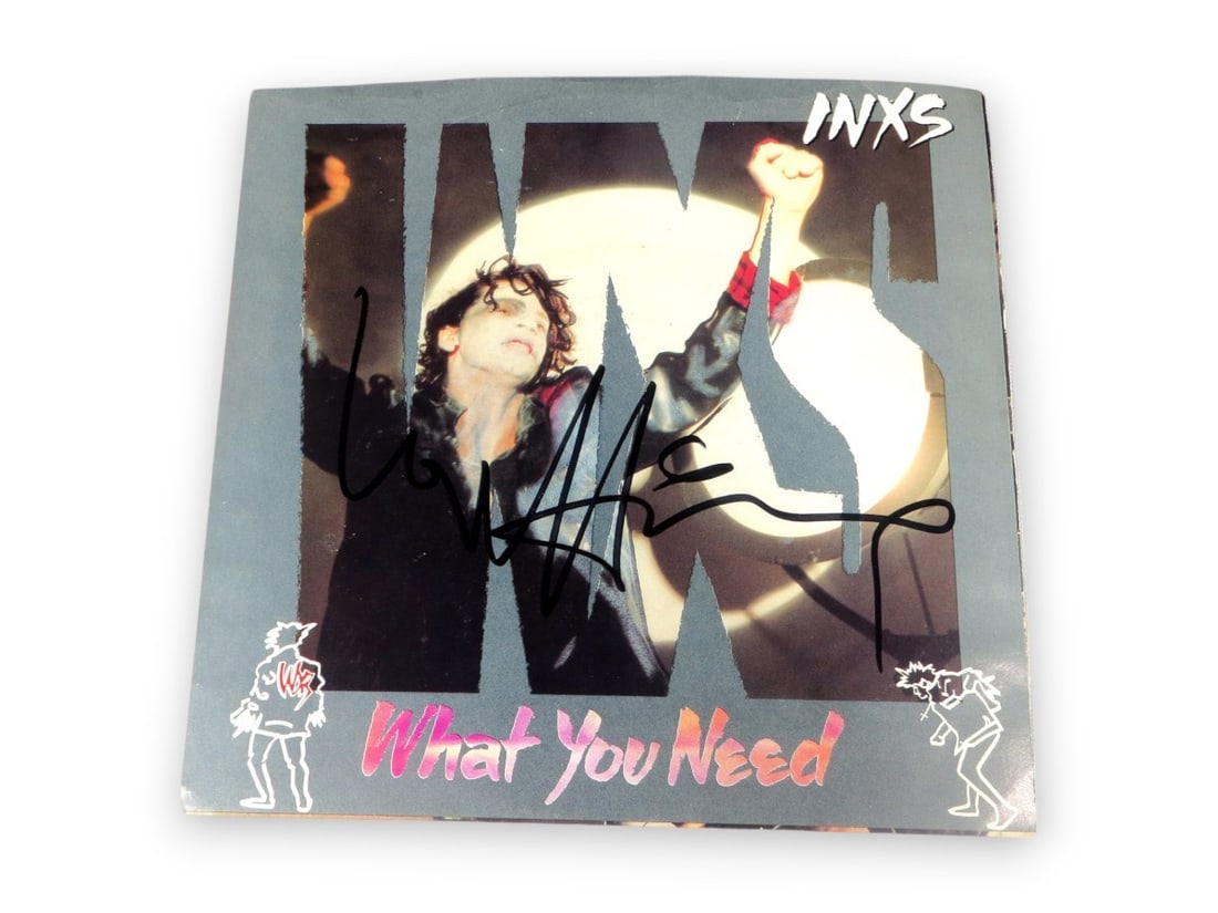 Michael Hutchence Autographed 45 Record Sleeve Beckett Authenticated INXS (1 of 3)