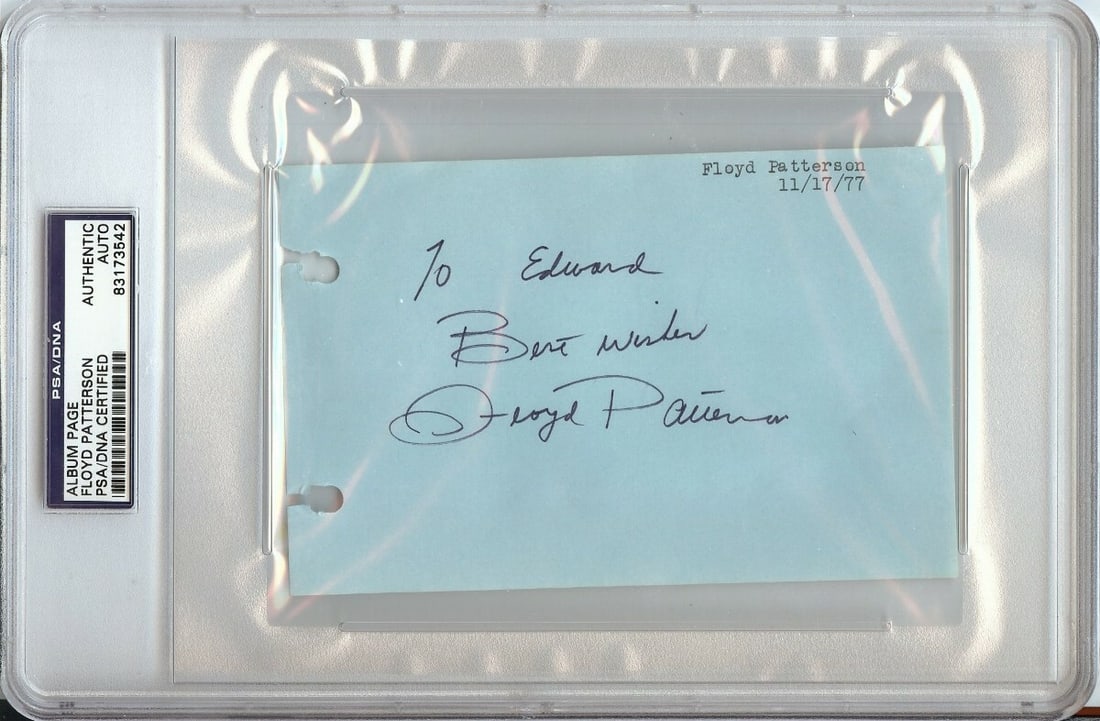 Floyd Patterson Signed Album Page Cut Boxing PSA/DNA Authenticated (1 of 1)