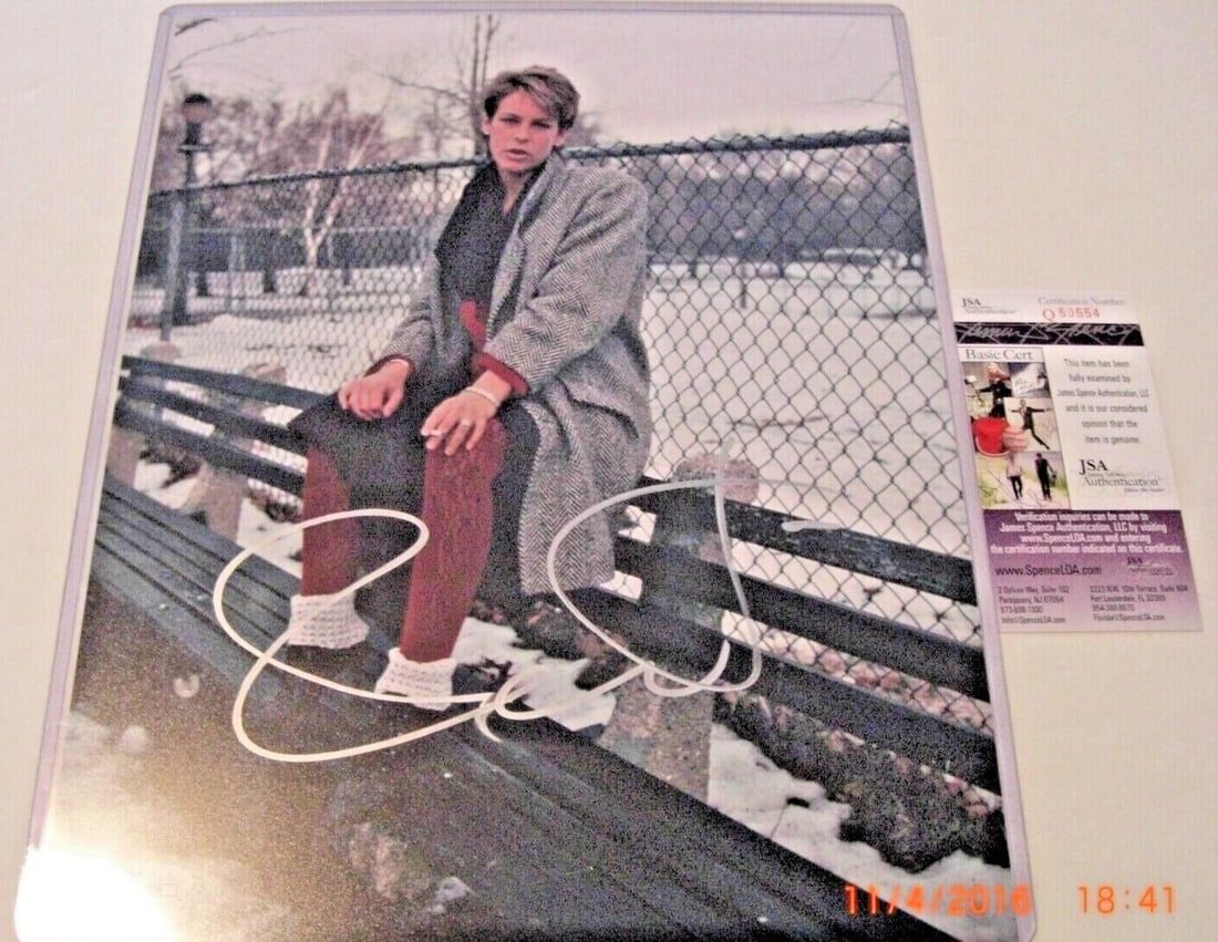 Jamie Lee Curtis Signed 11x14 Photo Halloween True Lies Freaky Friday JSA COA: Jamie Lee Curtis Signed 11x14 Photo Halloween True Lies Freaky Friday JSA COA This is an authentic 11x14 photo signed by Jamie Lee Curtis, known for her iconic roles in Halloween, True Lies, and Freak