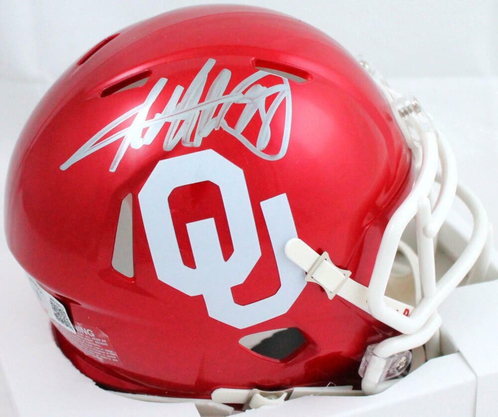 Adrian Peterson Signed Oklahoma Sooners Mini Helmet Beckett Authenticated (1 of 8)
