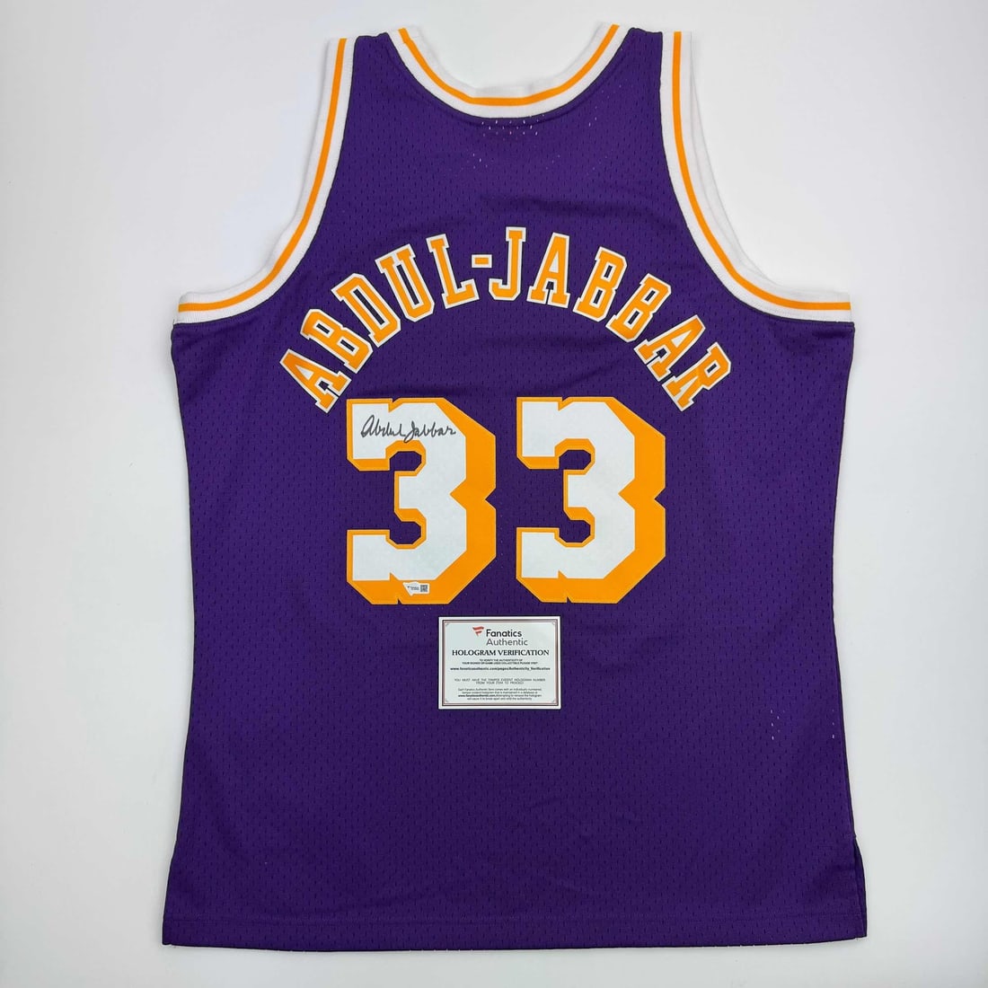 Kareem Abdul-Jabbar Autographed LA Lakers Jersey with Fanatics COA (1 of 4)