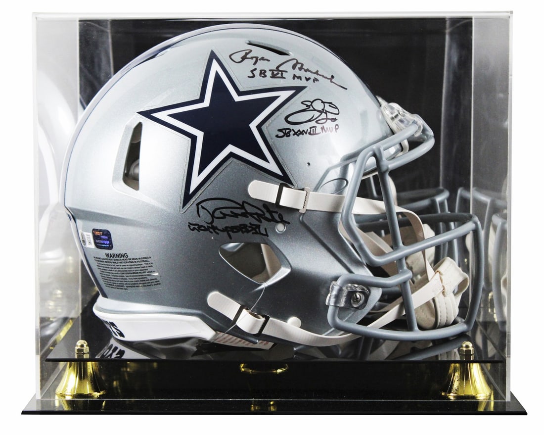 Dallas Cowboys Signed F/S Speed Proline Helmet by Smith Staubach White BAS (1 of 4)