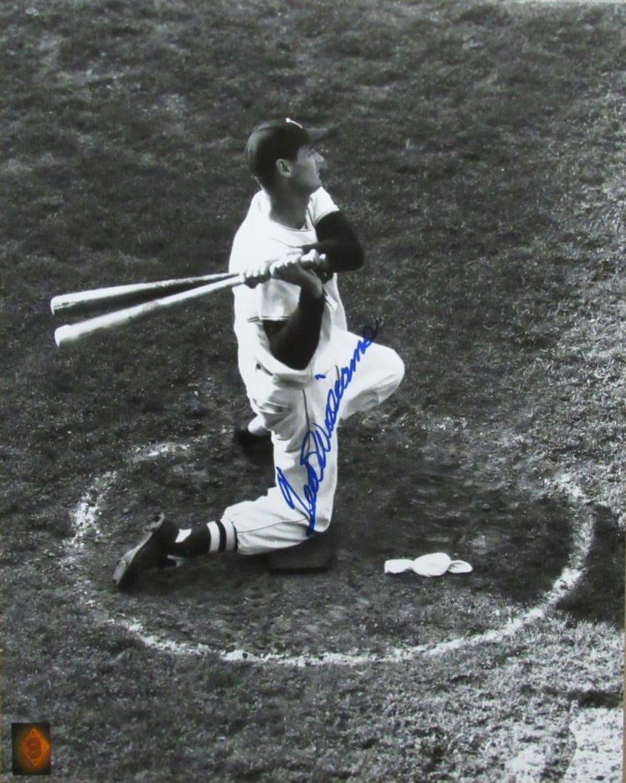 Ted Williams HOF Autographed 16x20 Photo Boston Red Sox with Green Diamond Hologram (1 of 3)