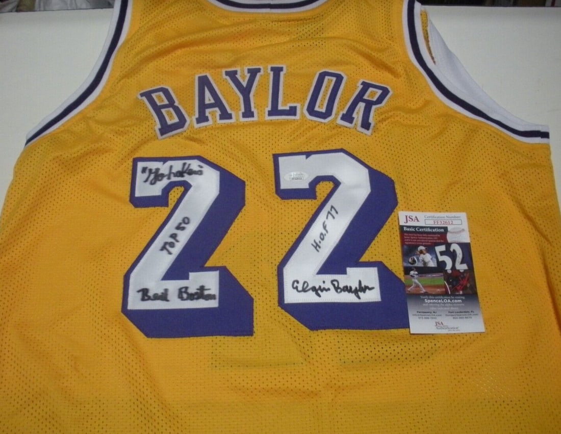Elgin Baylor Los Angeles Lakers Signed Jersey JSA COA HOF 77 (1 of 2)