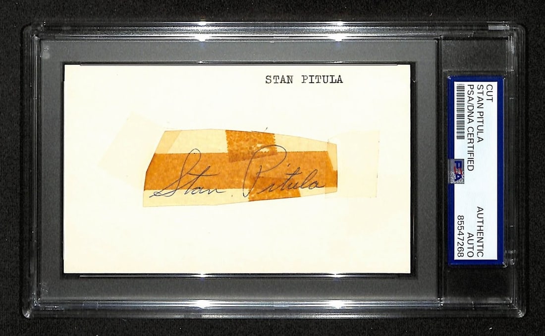 Stan Pitula Autographed 3x5 Index Card Indians PSA/DNA 199291: Stan Pitula Autographed 3x5 Index Card Indians PSA/DNA 199291 Offered is an original Stan Pitula signed cut on a 3x5 index card featuring the Cleveland Indians. This item is authenticated by PSA/DNA a