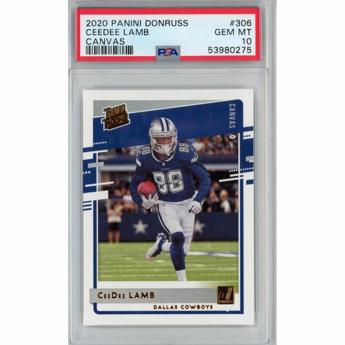 2020 Panini Donruss CEEDEE LAMB #306 Canvas Rookie Card PSA 10 (1 of 2)