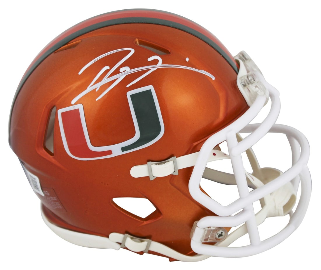 Ray Lewis Signed Miami Hurricanes Flash Speed Mini Helmet BAS Authenticated: Ray Lewis Signed Miami Hurricanes Flash Speed Mini Helmet BAS Authenticated This authentic alternate Flash Speed mini helmet is personally signed by Ray Lewis, the legendary linebacker from the Miami