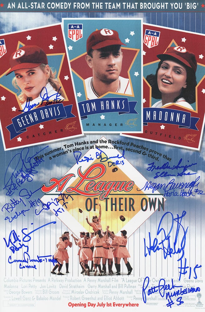 A League Of Their Own Cast Signed 11x17 Poster with 11 Autographs - SS COA (1 of 1)