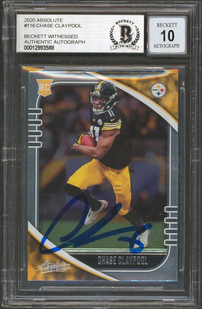 Chase Claypool Signed 2020 Absolute #116 RC Card Gem Mint 10 BAS Certified (1 of 2)