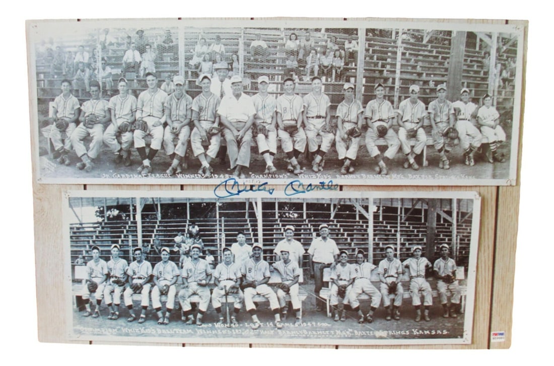 Mickey Mantle Signed 17x25 Poster PSA/DNA Whiz Kids Champions (1 of 6)