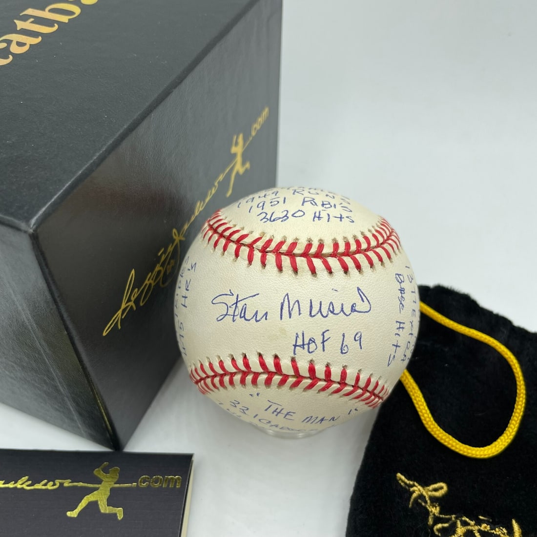 Stan Musial Signed Official Baseball with Career Stats RJ COA (1 of 12)