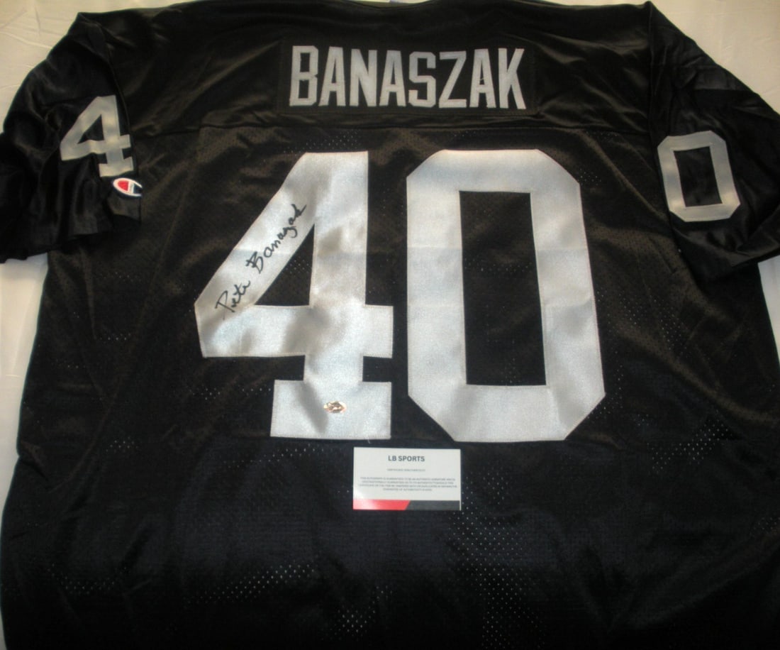 Autographed Raiders Jersey with Beckett COA Pete Banaszak Official Licensed Champion (1 of 2)