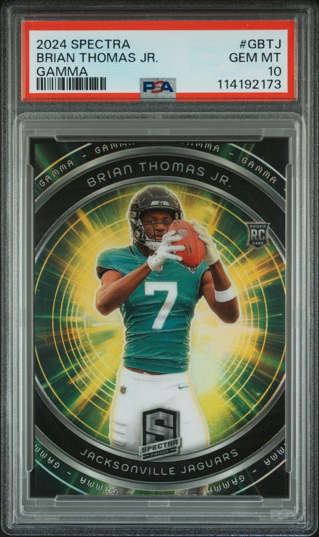 2024 Panini Spectra Brian Thomas Jr #GBTJ Gamma RC PSA 10 Graded Football Card (1 of 2)