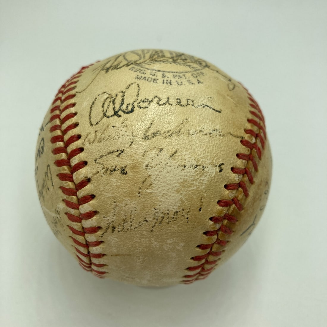 1951 New York Giants Team Signed Baseball with Willie Mays Rookie Auto JSA COA (1 of 9)