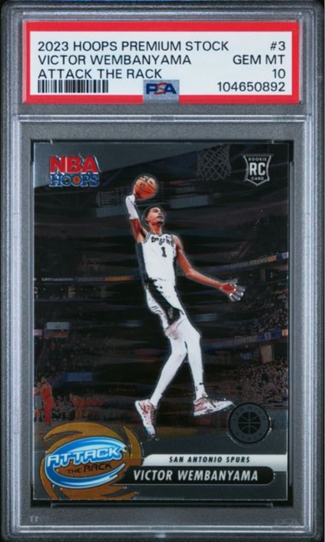 Victor Wembanyama 2023 NBA Hoops Premium Rookie Card PSA 10 Graded #3 ATR (1 of 2)