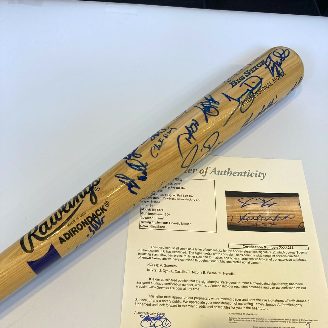 Vladimir Guerrero Todd Helton Signed 1990s MLB Bat JSA COA (1 of 12)