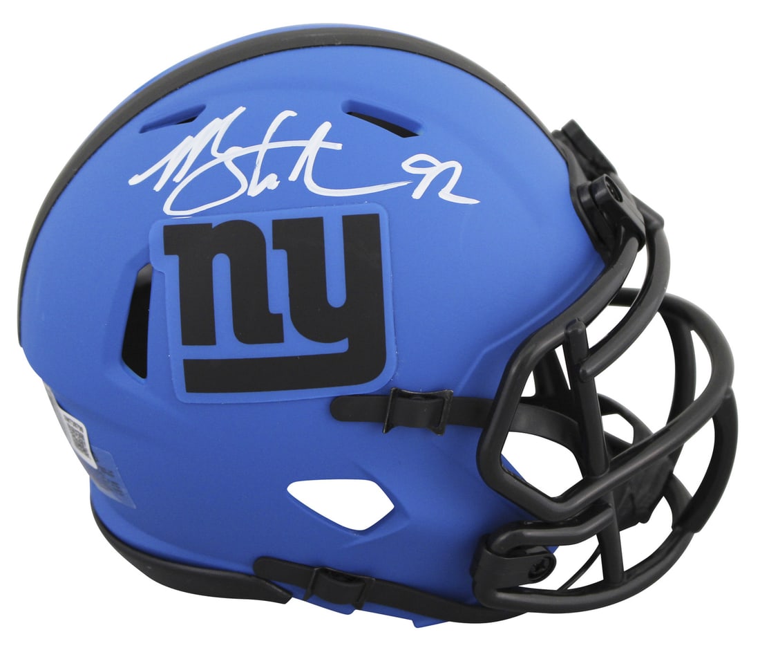 Michael Strahan Signed New York Giants Rave Speed Mini Helmet BAS Authenticated (1 of 2)
