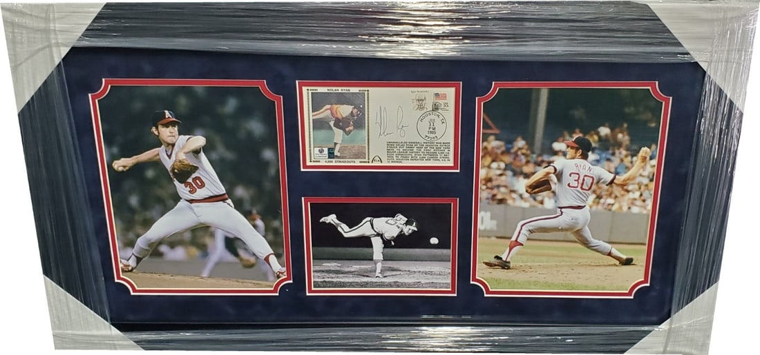 Nolan Ryan Signed FDC with 8x10 Photo Custom Framed Astros (1 of 3)