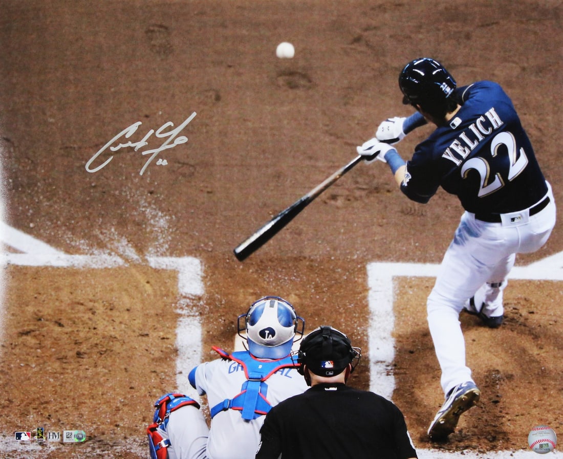 Christian Yelich Autographed 16x20 Photo MLB Certified Milwaukee Brewers (1 of 2)