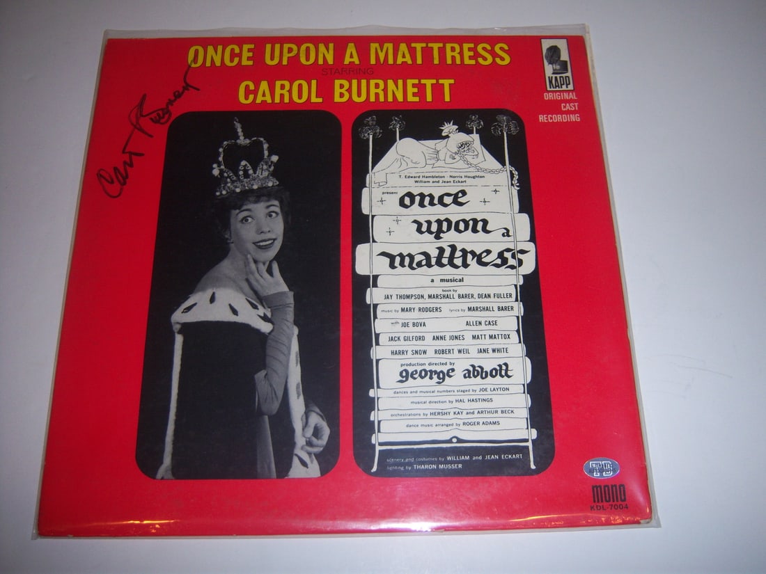 Carol Burnett Signed LP Once Upon a Mattress with COA (1 of 1)