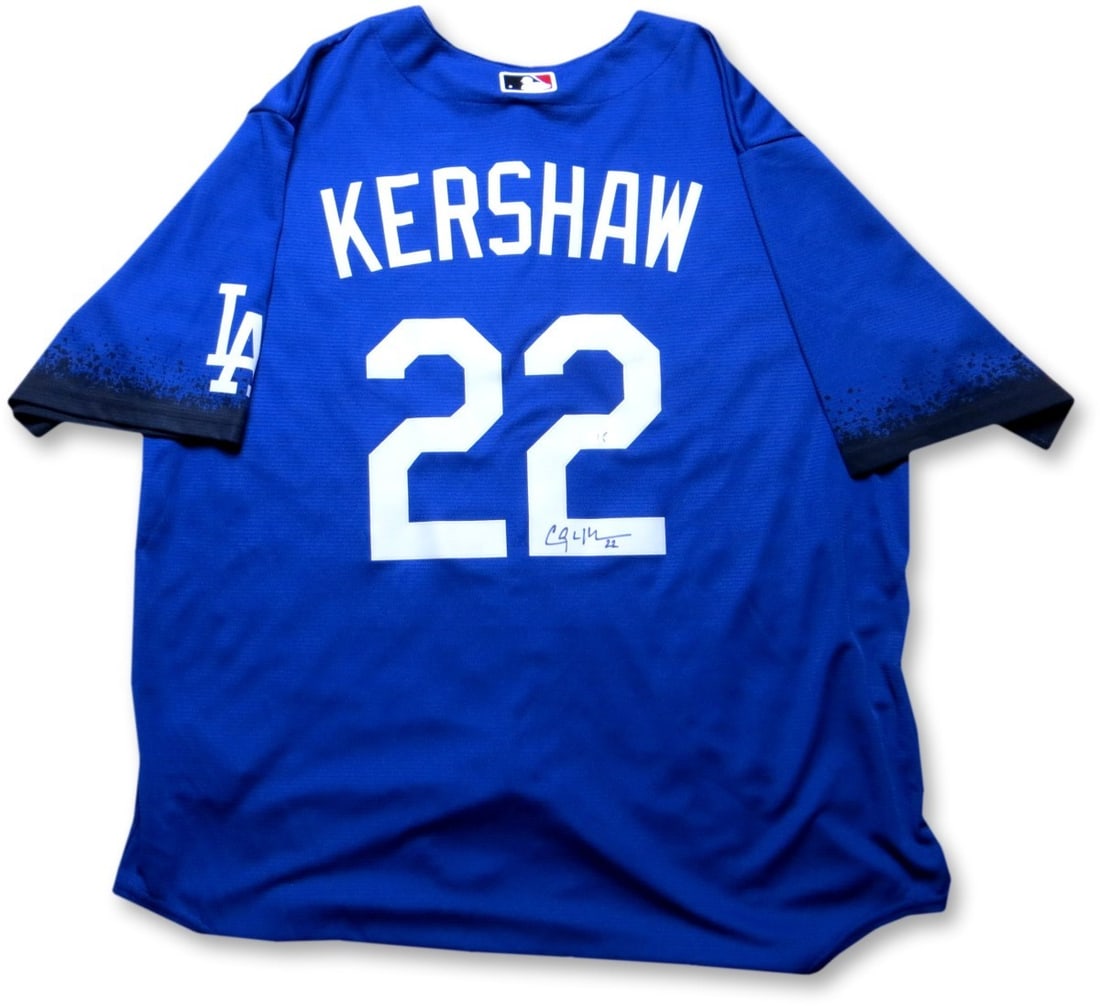 Clayton Kershaw Signed Blue Jersey XL Los Angeles Dodgers MLB Authenticated: Clayton Kershaw Signed Blue Jersey XL Los Angeles Dodgers MLB Authenticated This original Clayton Kershaw autographed jersey is a must-have for any Los Angeles Dodgers fan. Featuring the iconic blue c