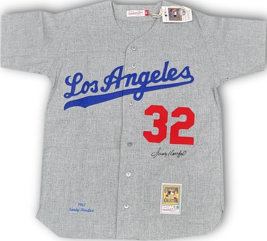 Sandy Koufax Autographed Mitchell & Ness Dodgers Jersey MLB Authentic: Sandy Koufax Autographed Mitchell & Ness Dodgers Jersey MLB Authentic This authentic Mitchell & Ness jersey features the iconic Sandy Koufax signature, making it a valuable collector's item for fans o