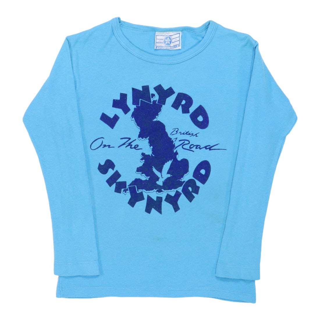 Vintage 1976 Lynyrd Skynyrd British Tour Blue Cotton Shirt (1 of 6)