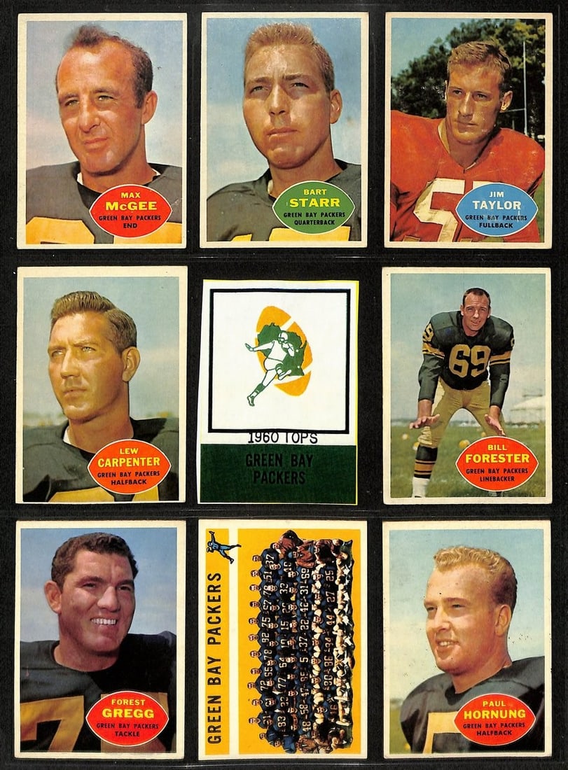 1960 Topps Football Green Bay Packers Complete Team Set of 10 (1 of 4)