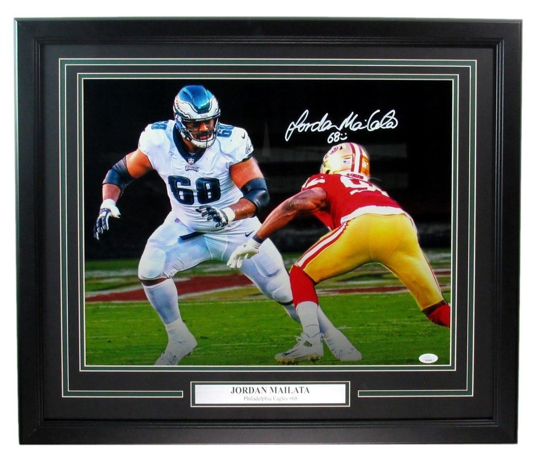 Jordan Mailata Autographed 16x20 Photo Philadelphia Eagles Framed JSA Certified (1 of 4)