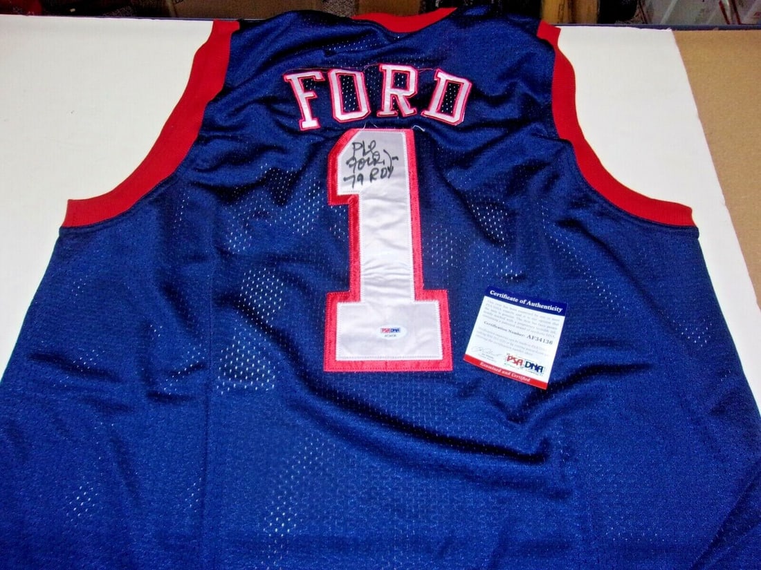 Phil Ford Signed 1979 ROY Kansas City Kings Jersey PSA/DNA Certified: Phil Ford Signed 1979 ROY Kansas City Kings Jersey PSA/DNA Certified Celebrate the legacy of Phil Ford with this original signed jersey from his time with the Kansas City Kings. This collectible piece