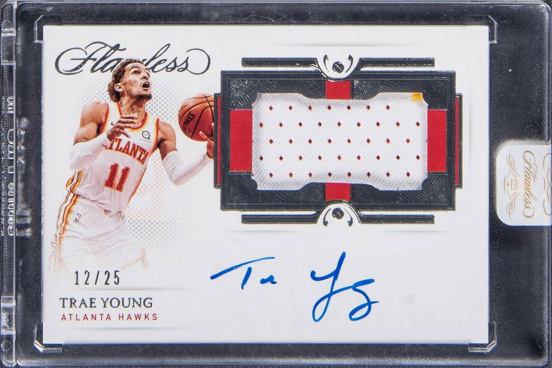 2020-21 Panini Flawless Trae Young Autographed Patch Card #12/25 (1 of 2)