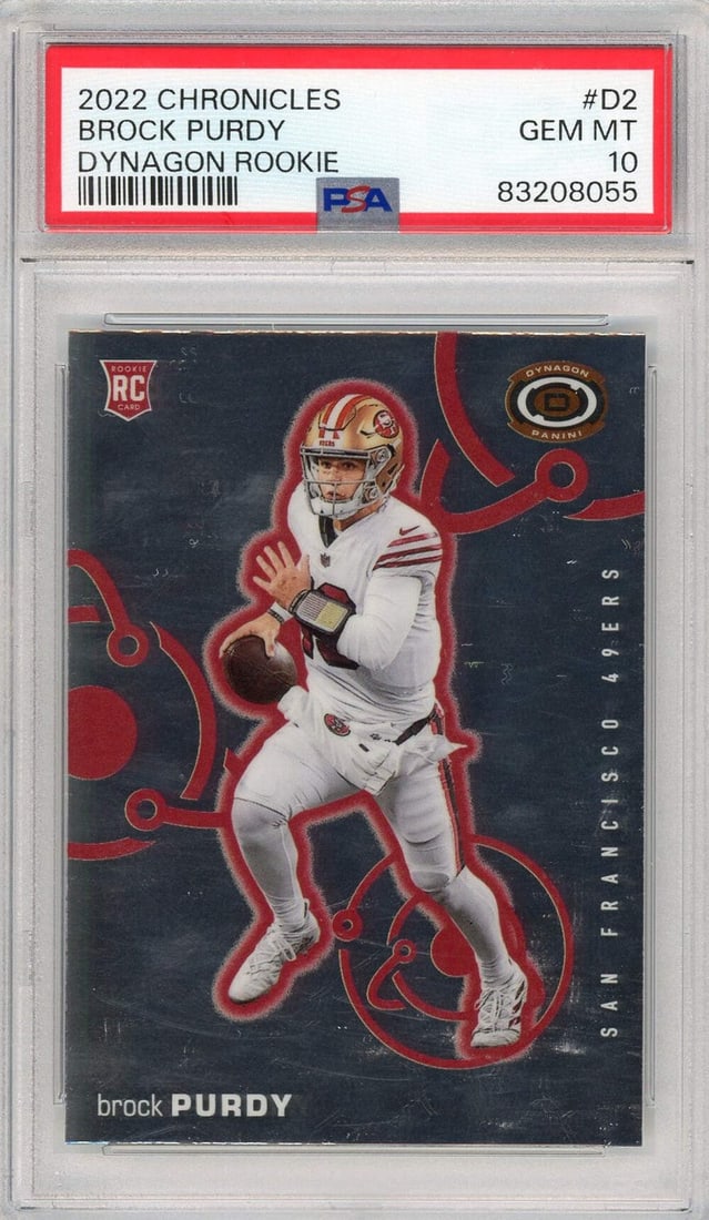 2022 Panini Chronicles Brock Purdy #D2 RC Football Card PSA 10 Authentic (1 of 2)