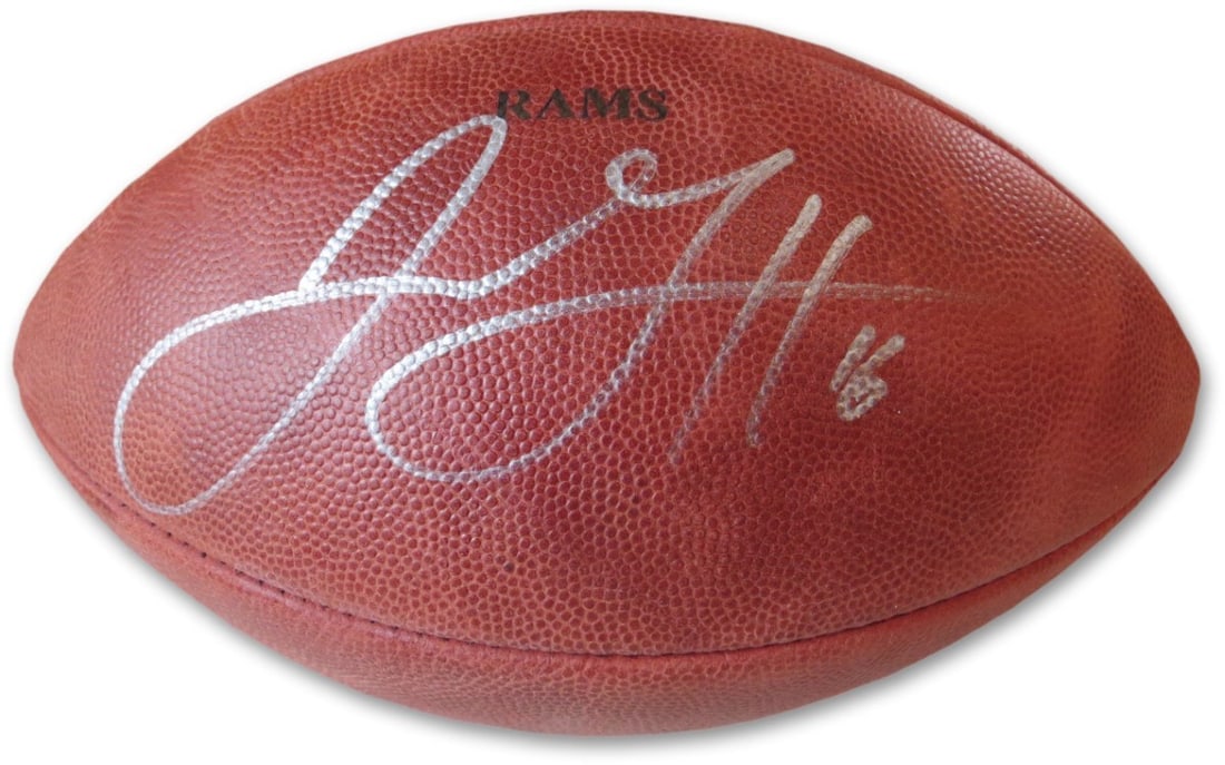 Jared Goff Autographed Wilson Football Los Angeles Rams GAI Authenticated (1 of 3)