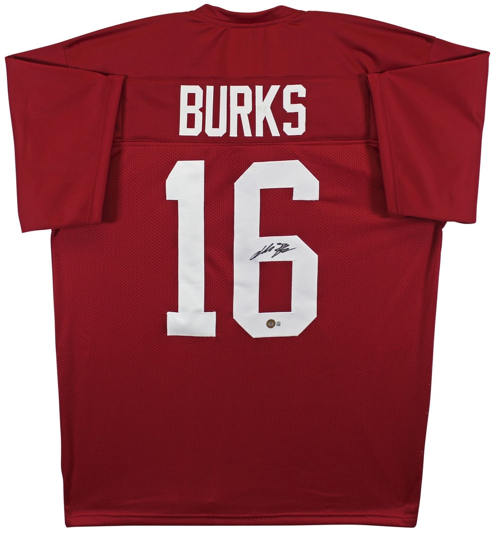 Treylon Burks Signed Arkansas Razorbacks Red Jersey BAS Witnessed (1 of 3)